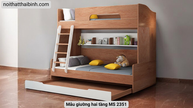 Mẫu giường hai tầng Mẫu giường hai tầng MS 2351 - kỹ thuật đóng mộng chắc chắn