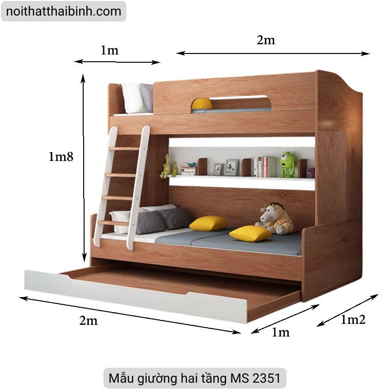 Mẫu giường hai tầng Mẫu giường hai tầng MS 2351