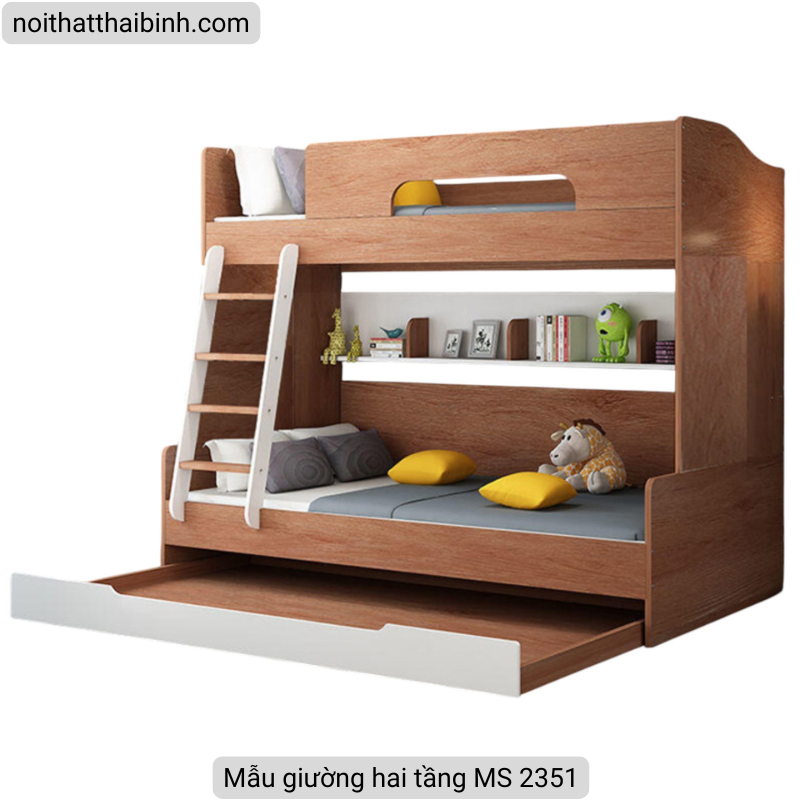 Mẫu giường hai tầng Mẫu giường hai tầng MS 2351 - góc nghiêng