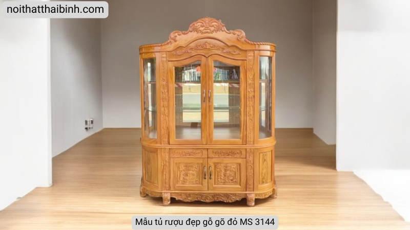 Mẫu tủ rượu đẹp gỗ gõ đỏ Mẫu tủ rượu đẹp gỗ gõ đỏ