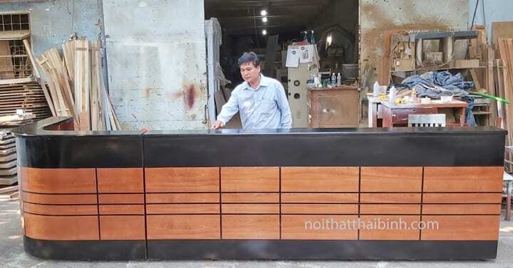 Quầy tiếp tân dài MS 9936 - nhìn tổng thể