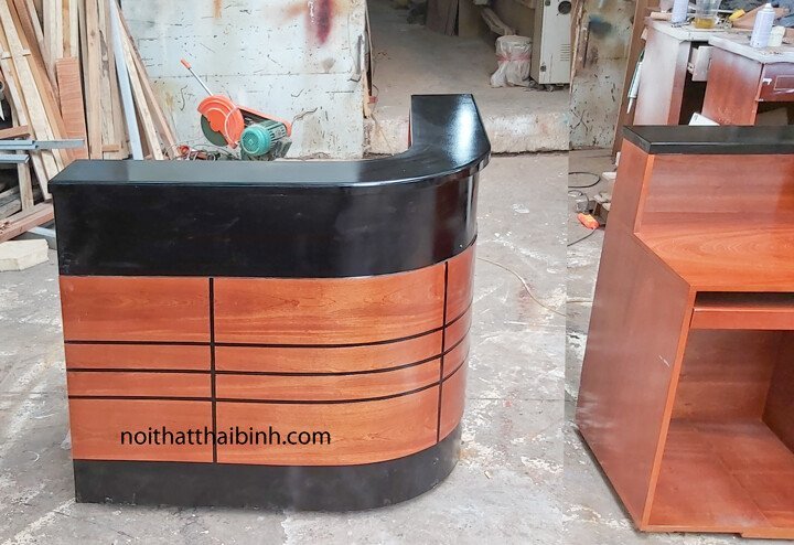 Quầy tiếp tân dài MS 9936 - kỹ thuật đóng mộng chắc chắn