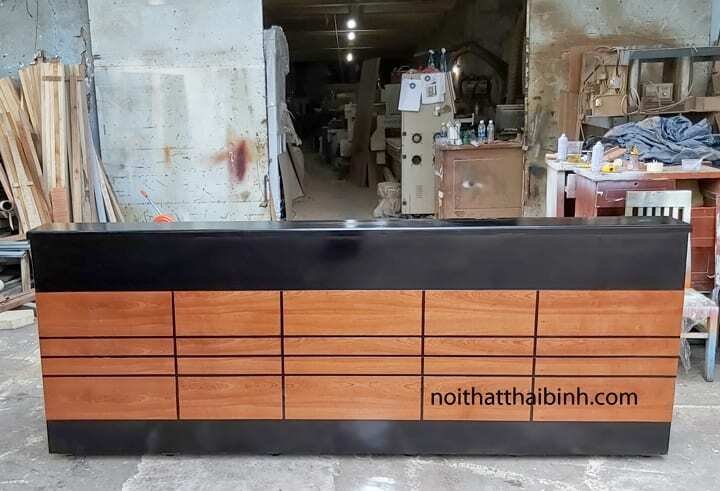 Quầy tiếp tân dài MS 9936 - bề mặt hoàn thiện