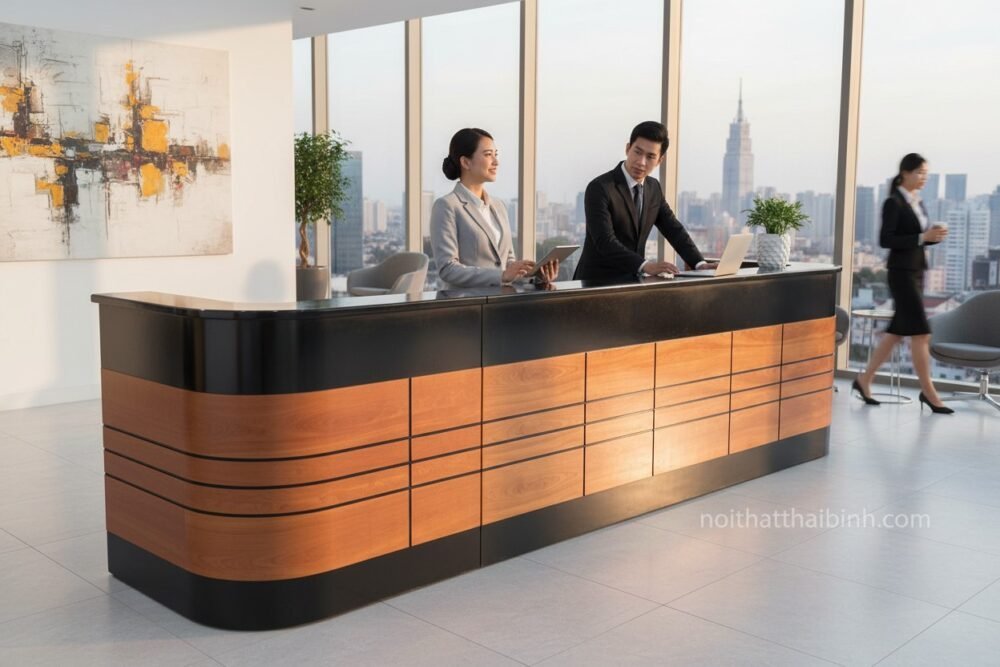 Quầy tiếp tân dài MS 9936