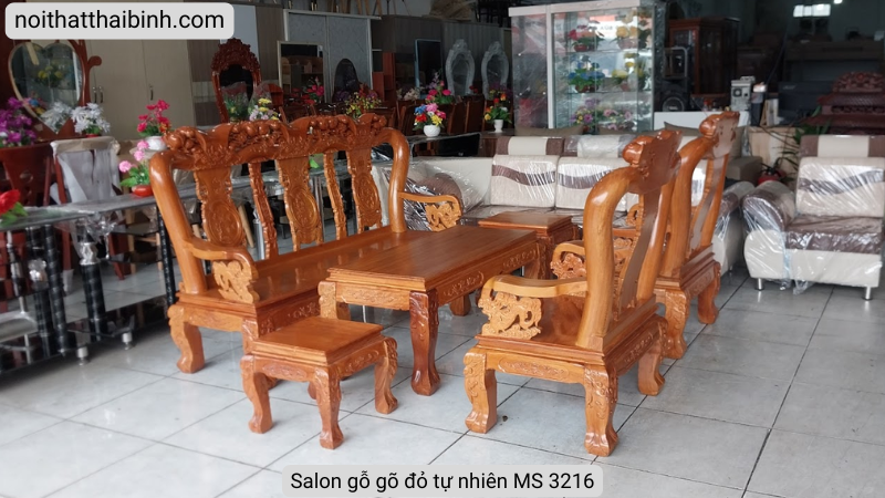Salon gỗ gõ đỏ tự nhiên
