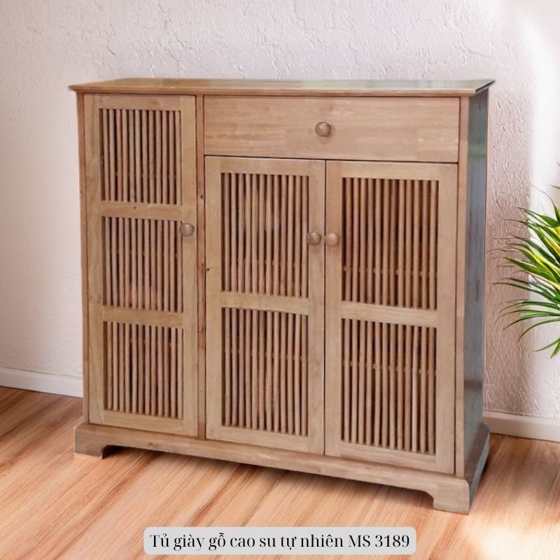 Tủ giày gỗ cao su tự nhiên MS 3189