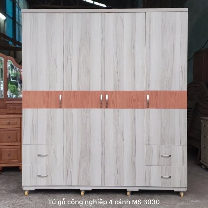 Tủ quần áo gỗ công nghiệp 4 cánh Tủ quần áo gỗ công nghiệp 4 cánh
