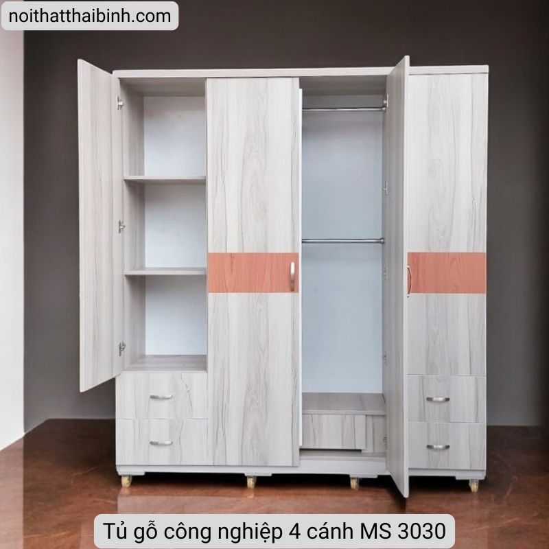 Tủ gỗ công nghiệp 4 cánh MS 3030