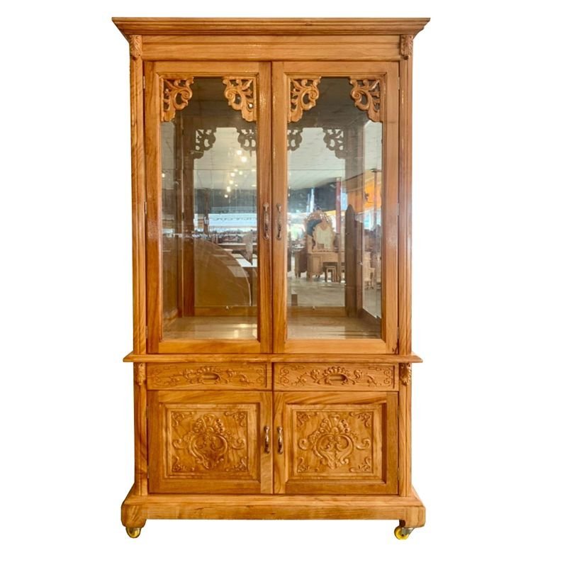 Tủ ly gỗ gõ đỏ tự nhiên MS 3086
