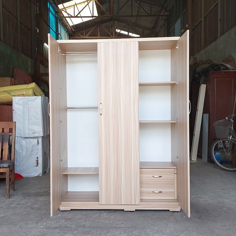 Mẫu tủ quần áo 3 cánh đẹp kích thước 1m6