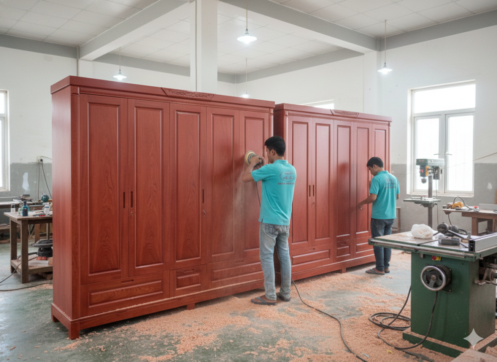Tủ quần áo gỗ 5 cánh