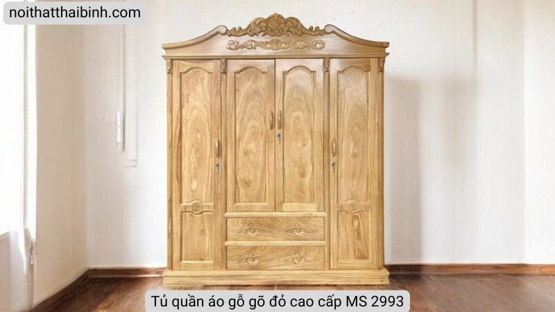 Tủ quần áo gỗ gõ đỏ cao cấp