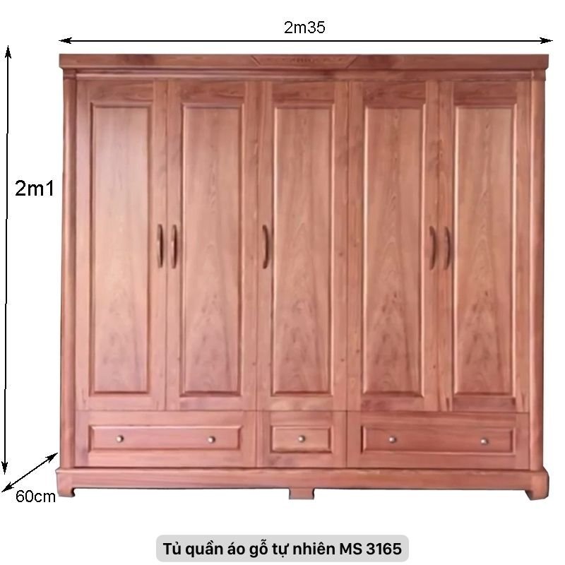 Kích thước tủ quần áo gỗ tự nhiên 5 cánh Kích thước tủ quần áo gỗ tự nhiên 5 cánh