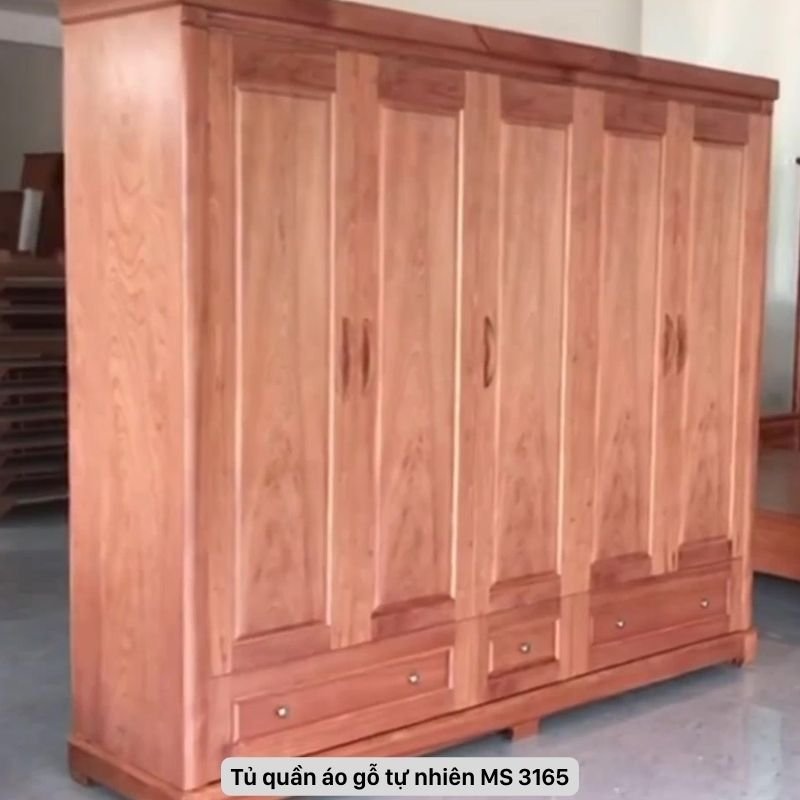 Tủ quần áo gỗ tự nhiên 5 cánh Tủ quần áo gỗ tự nhiên 5 cánh