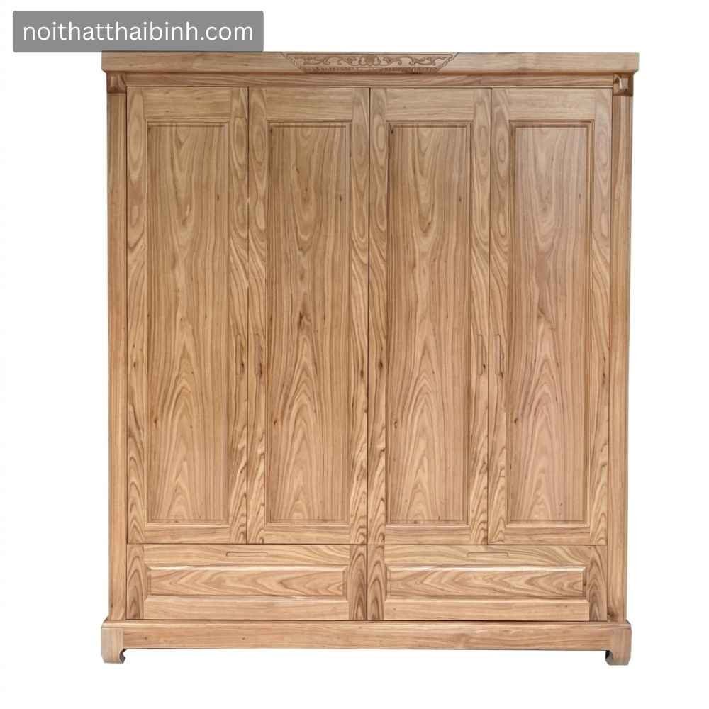 Tủ quần áo gỗ tự nhiên vân hương xám