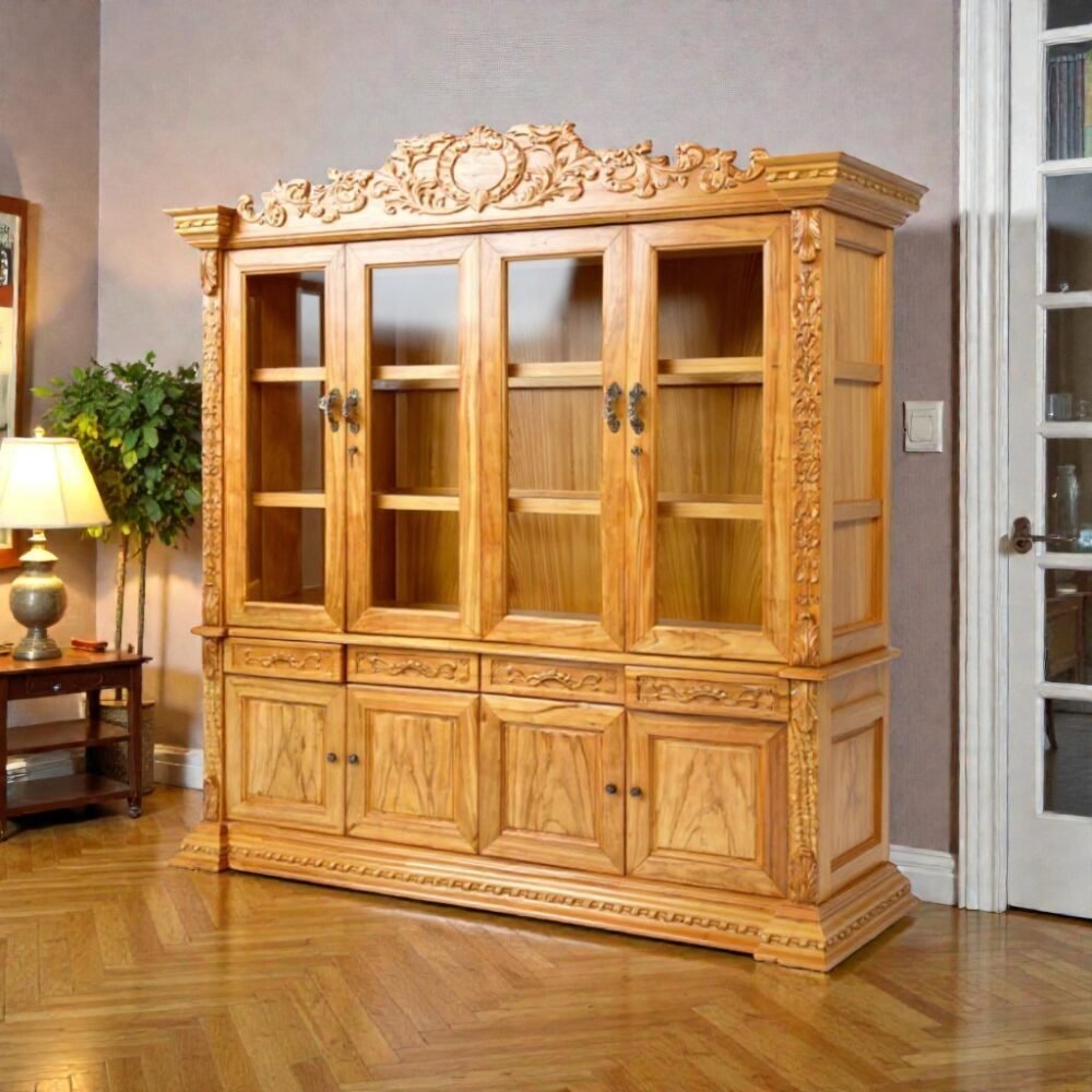 Tủ rượu gỗ gõ đỏ tự nhiên sang trọng MS 3359