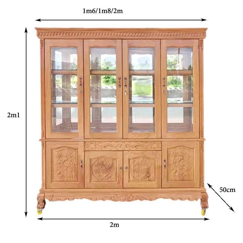 Tủ rượu gỗ gõ đỏ 4 cửa
