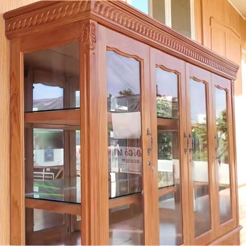 Tủ rượu gỗ gõ đỏ 4 cửa
