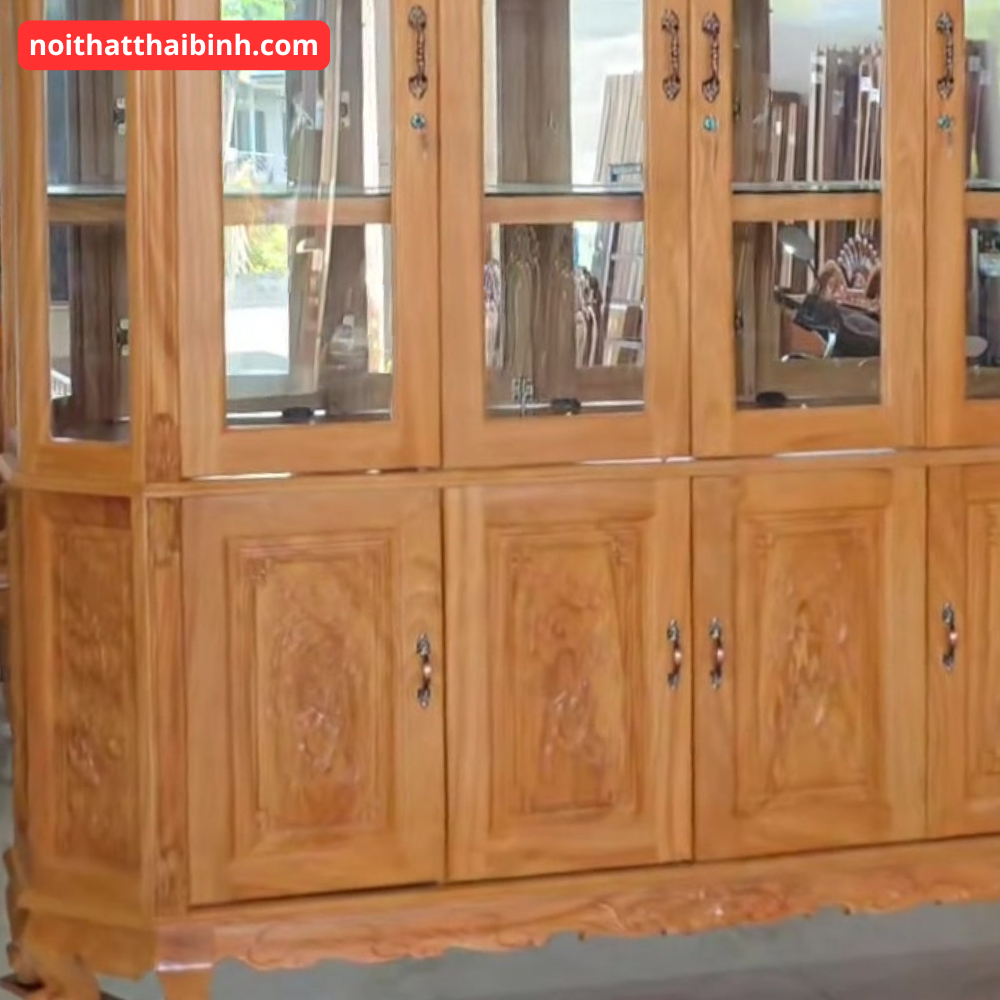Tủ rượu gỗ gõ đỏ hiện đại MS 3436 - nhìn tổng thể