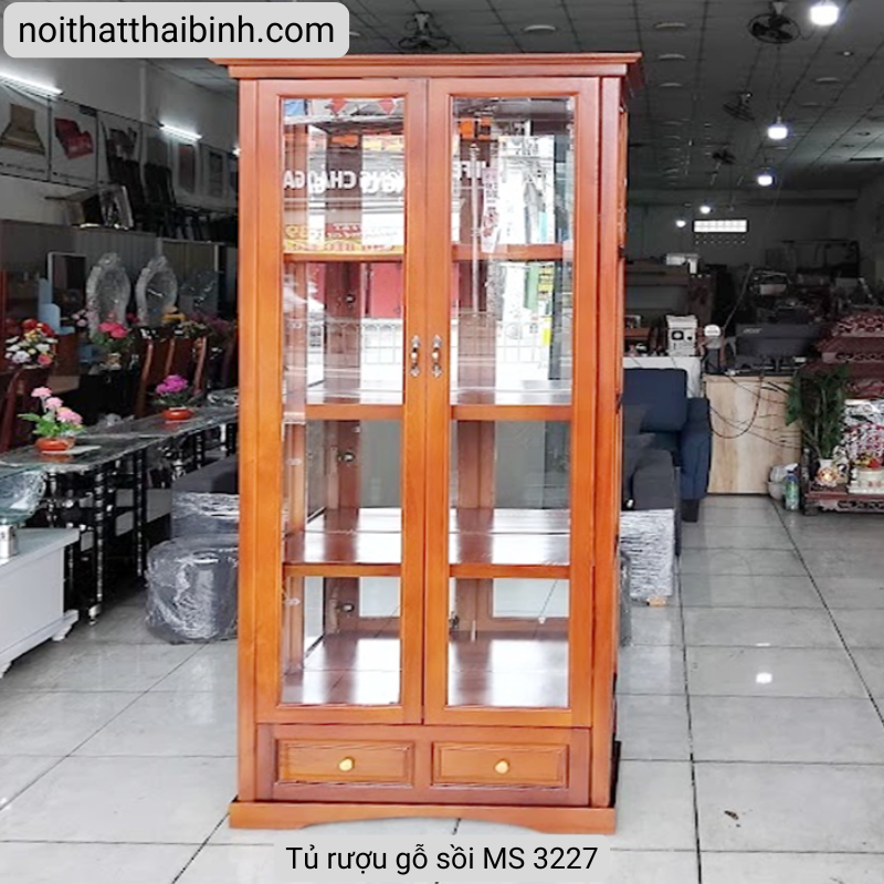 Mẫu tủ rượu gỗ tự nhiên