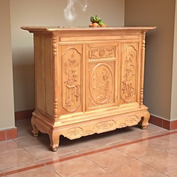 Tủ thờ bằng gỗ gõ đỏ