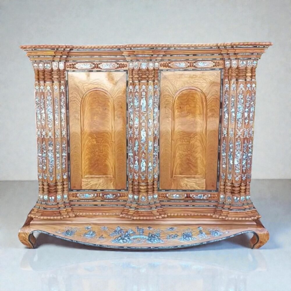 Tủ thờ gỗ gõ đỏ 19 trụ cao cấp MS 3344