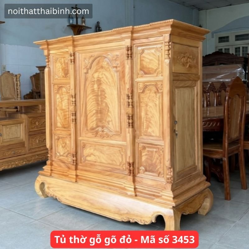 Tủ thờ gỗ gõ đỏ tự nhiên cao cấp