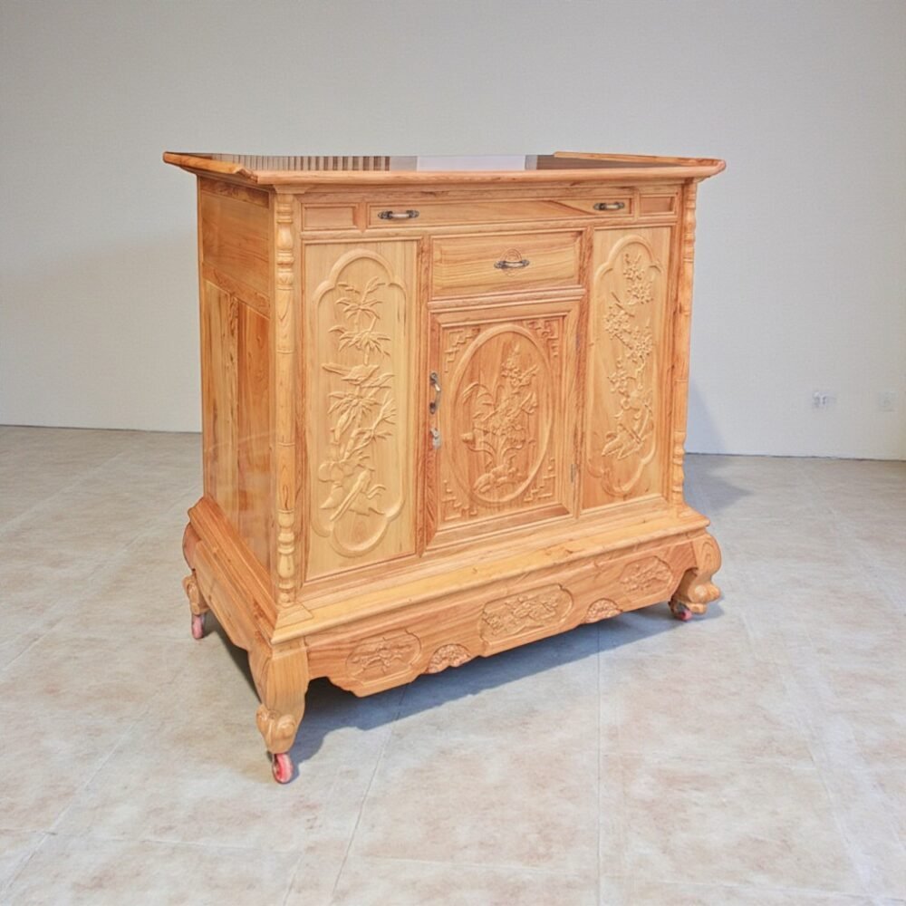 Tủ thờ gỗ gõ đỏ cao cấp MS 3310 - bề mặt hoàn thiện