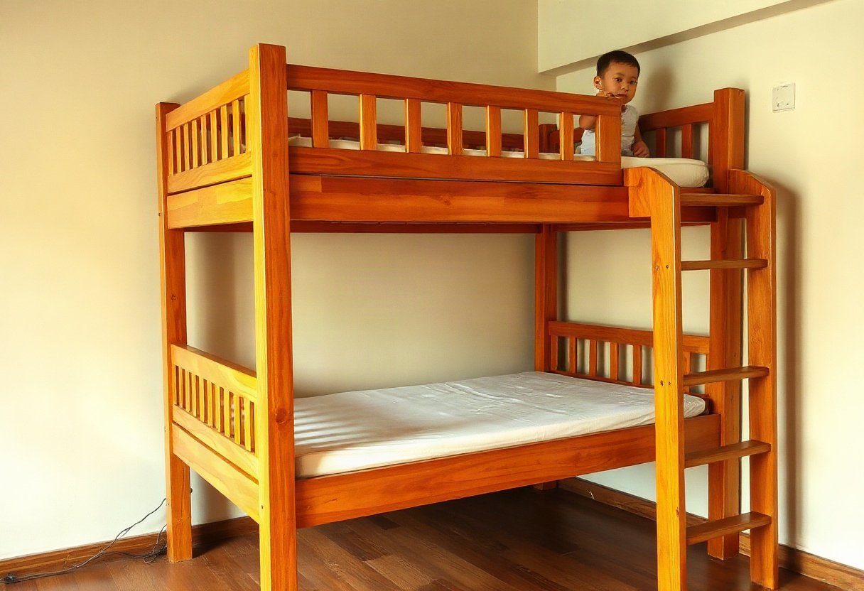 An toàn giường tầng gỗ cho trẻ