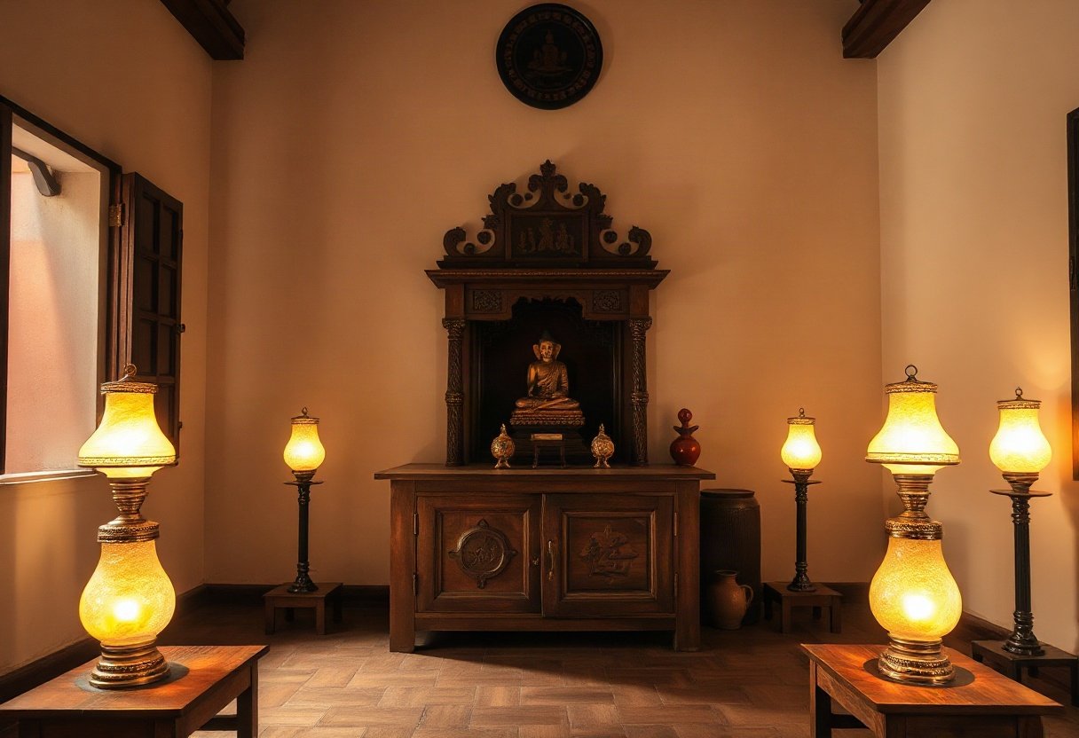 Ánh sáng trong không gian thờ