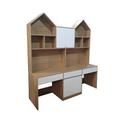 Bàn học cho 2 bé có kệ sách MS 2833