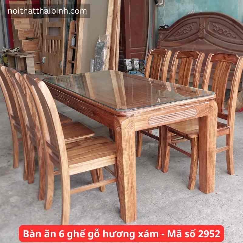 Bàn ăn 6 ghế gỗ hương xám