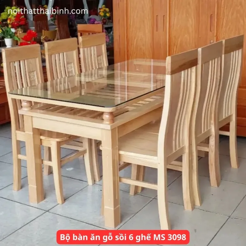 Bàn Ăn Gỗ Sồi Tự Nhiên 1m6 Cao Cấp Cho Gia Đình