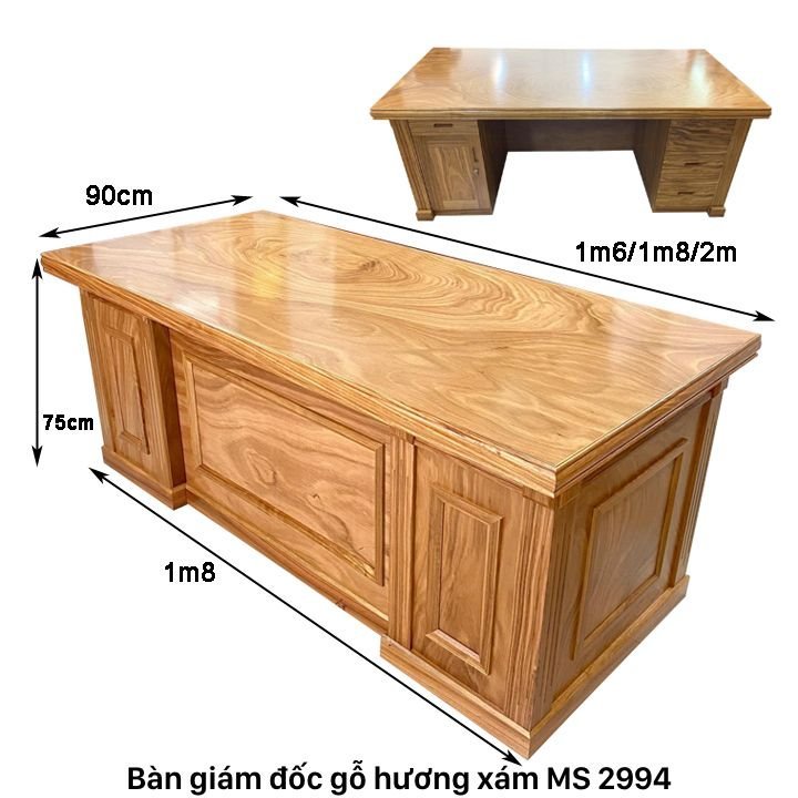Kích thước bàn giám đốc gỗ hương xám Kích thước bàn giám đốc gỗ hương xám