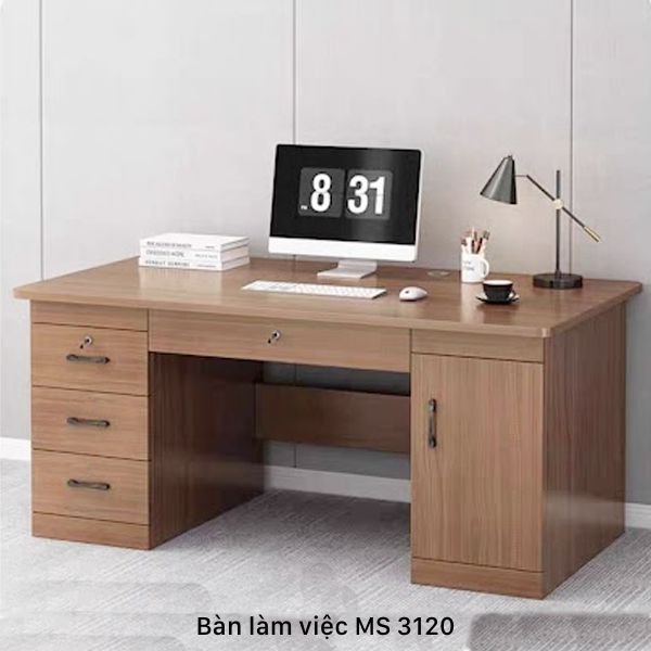 Bàn làm việc gỗ mdf MS 3120 - chi tiết vân gỗ tự nhiên