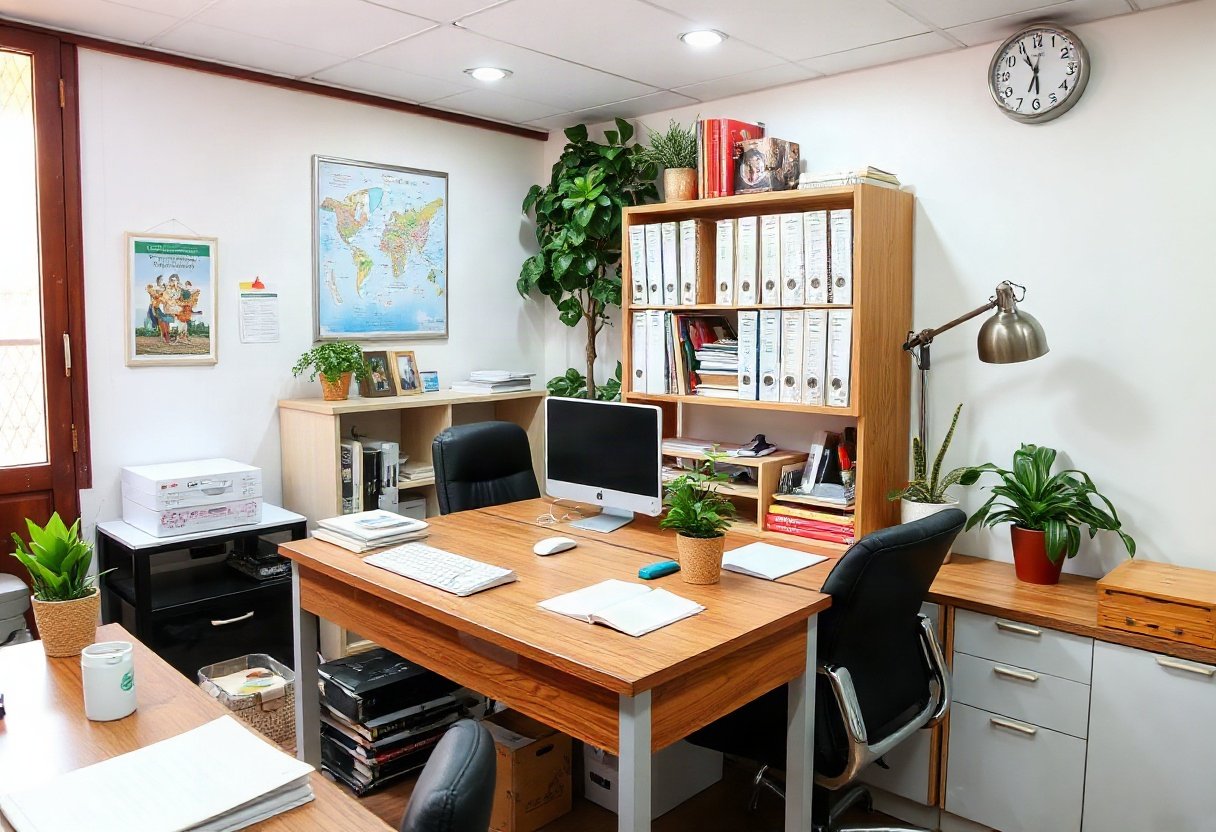 Bàn làm việc ngăn nắp, gọn gàng