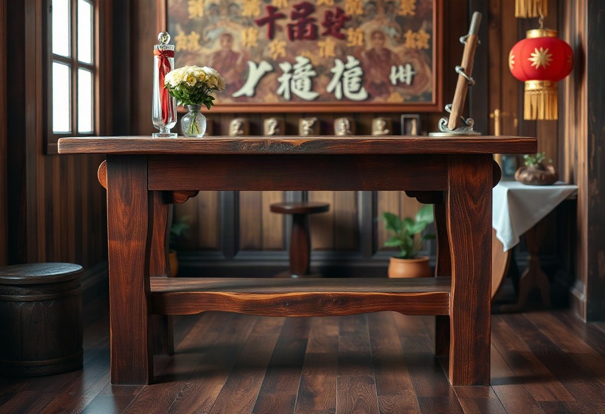 Bàn thờ gỗ gõ đỏ bền đẹp
