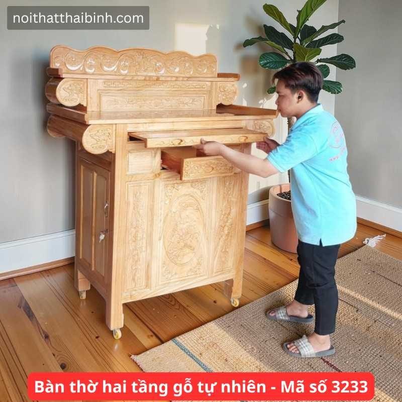 Bàn thờ hai tầng gỗ tự nhiên