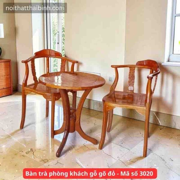 Bàn trà phòng khách gỗ gõ đỏ