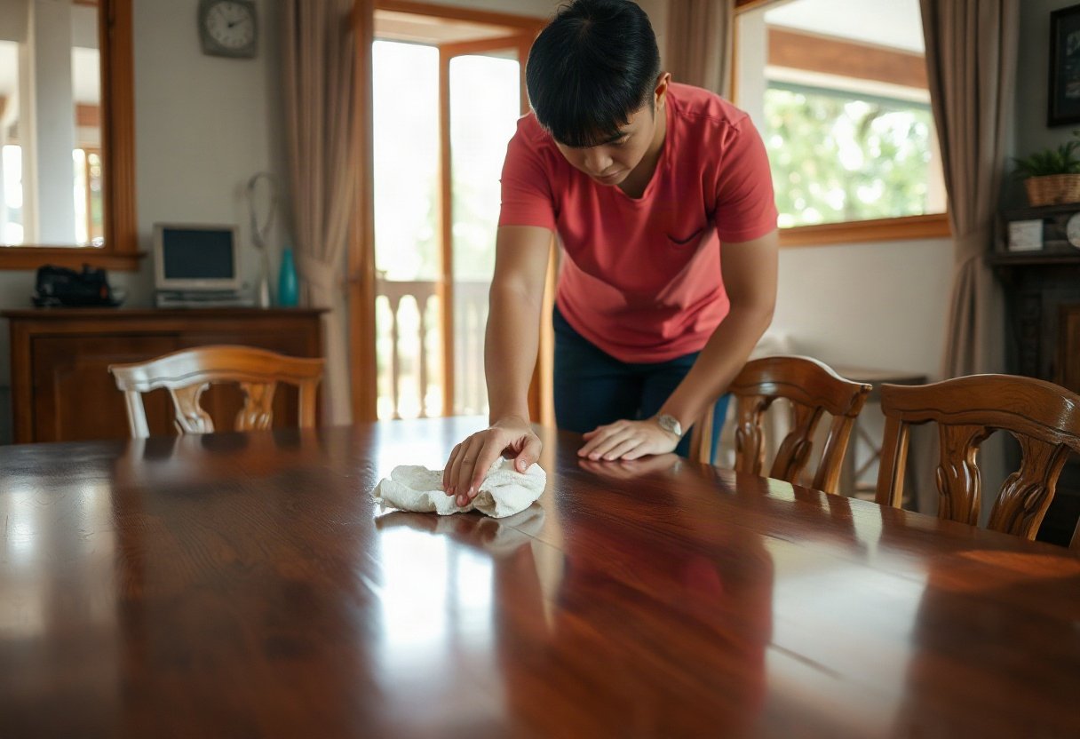 Bảo quản bàn ăn gỗ để bền đẹp