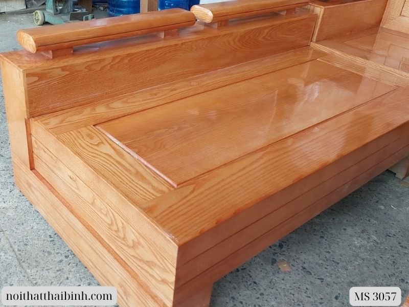 Bộ salon góc gỗ sồi tự nhiên Bộ salon góc gỗ sồi tự nhiên