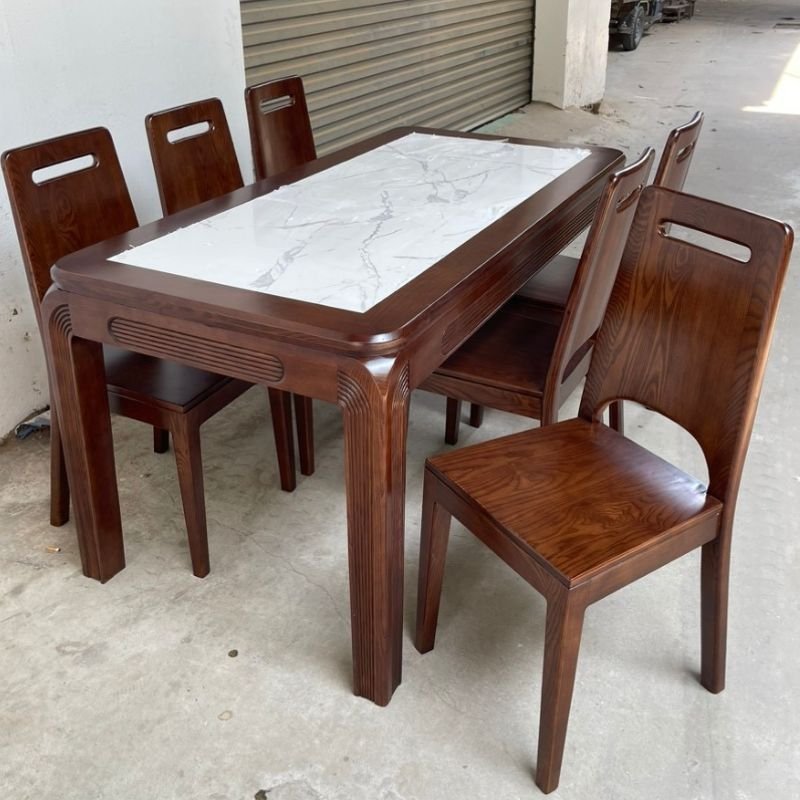 Bộ bàn ăn gỗ sồi tự nhiên Bộ bàn ăn gỗ sồi tự nhiên