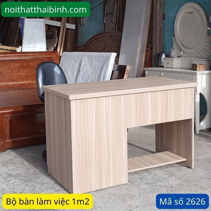 Bộ bàn làm việc 1m2 MS 2626 - bề mặt hoàn thiện