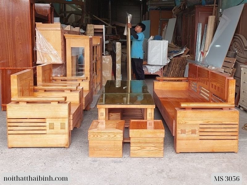 Bộ salon gỗ sồi tự nhiên Bộ salon gỗ sồi tự nhiên