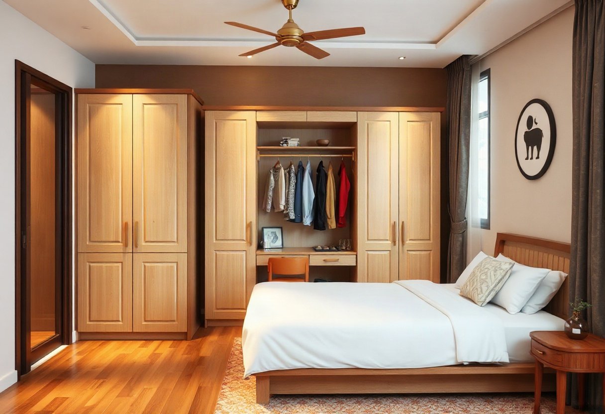 Bố trí tủ áo hợp lý trong phòng