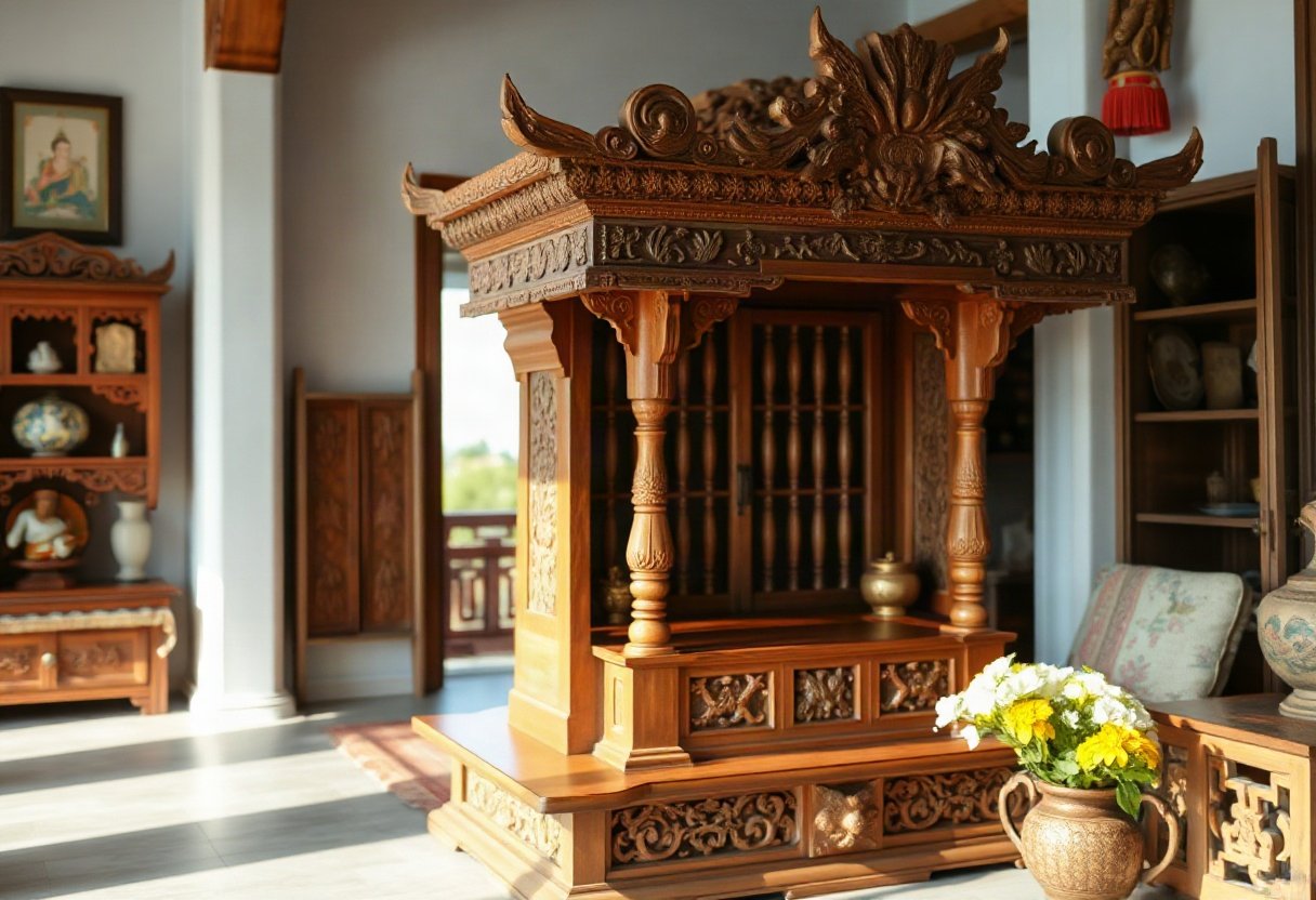 Chất liệu gỗ của tủ thờ