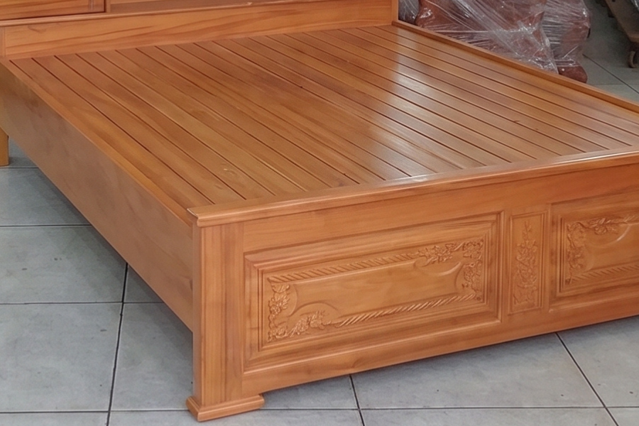[Giường Gỗ Gõ Đỏ Cao Cấp Bền Chắc | Đồ Gỗ Thái Bình]