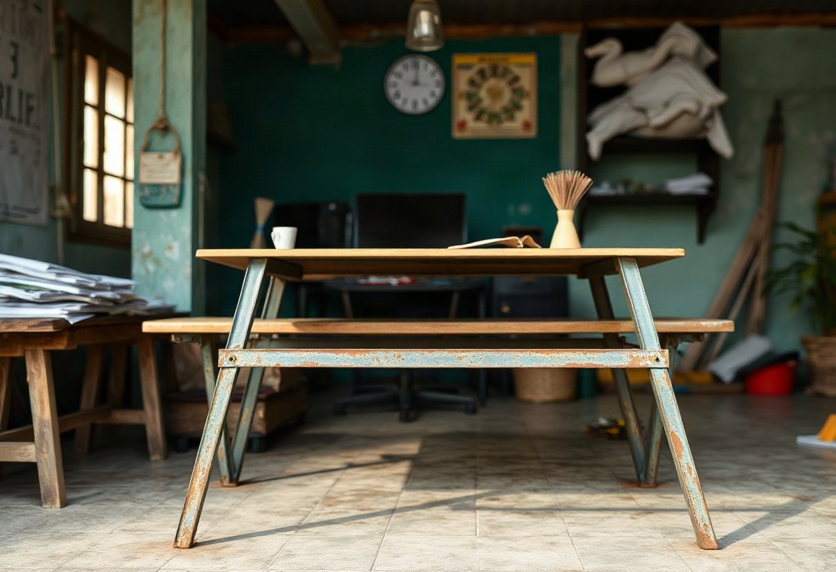 Độ bền của bàn làm việc chân sắt