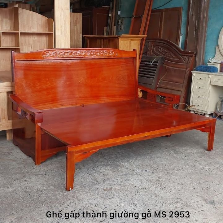 Giường gỗ gấp thành ghế
