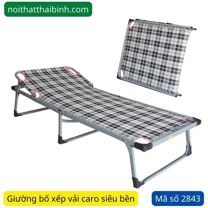 Giường xếp người lớn khung thép vải bố Giường xếp người lớn khung thép vải bố